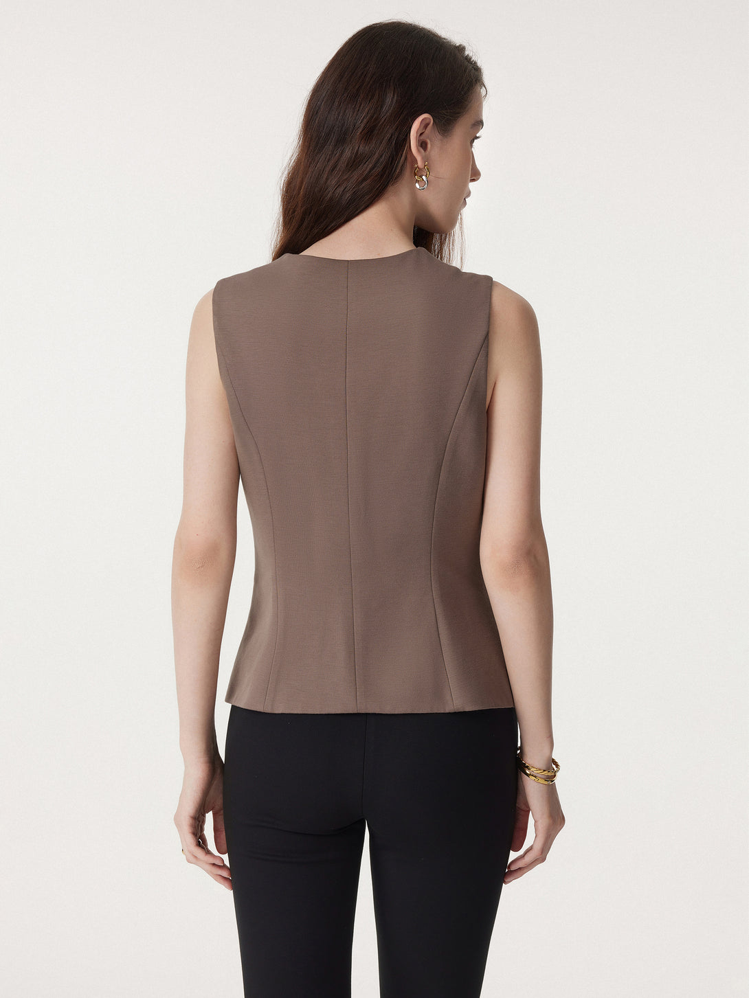 OGLmove 2Pcs Set Waistcoat with Pockets & Wide Leg Pant with Pockets