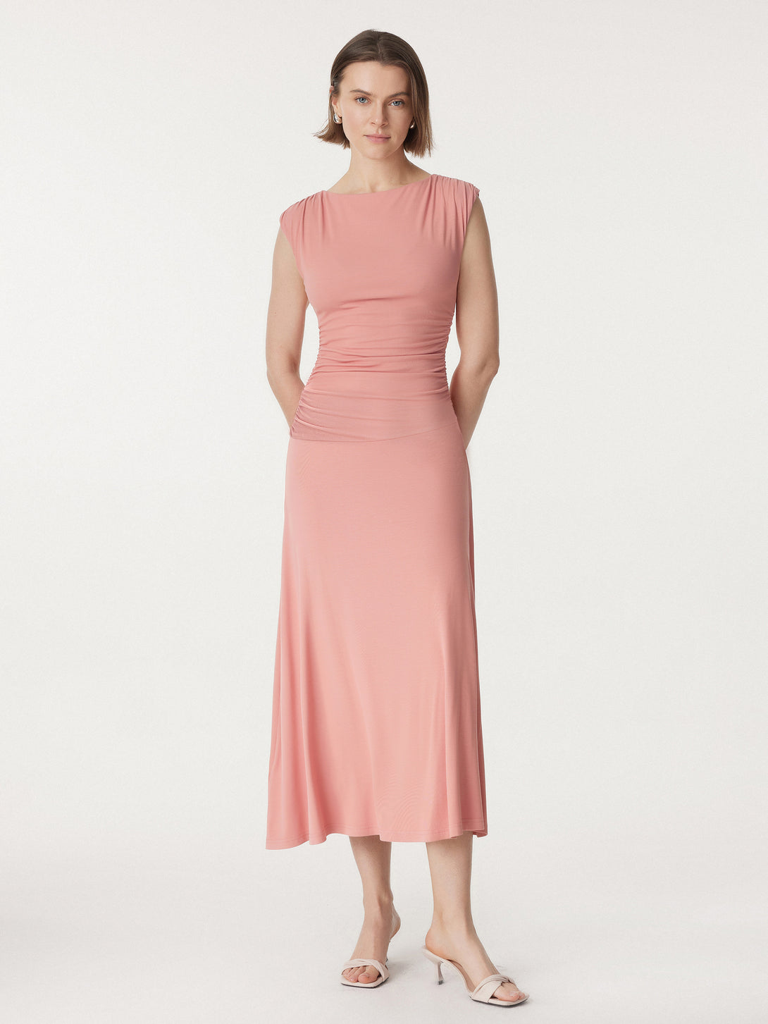 Breezy Cooling Side Ruched Maxi Dress