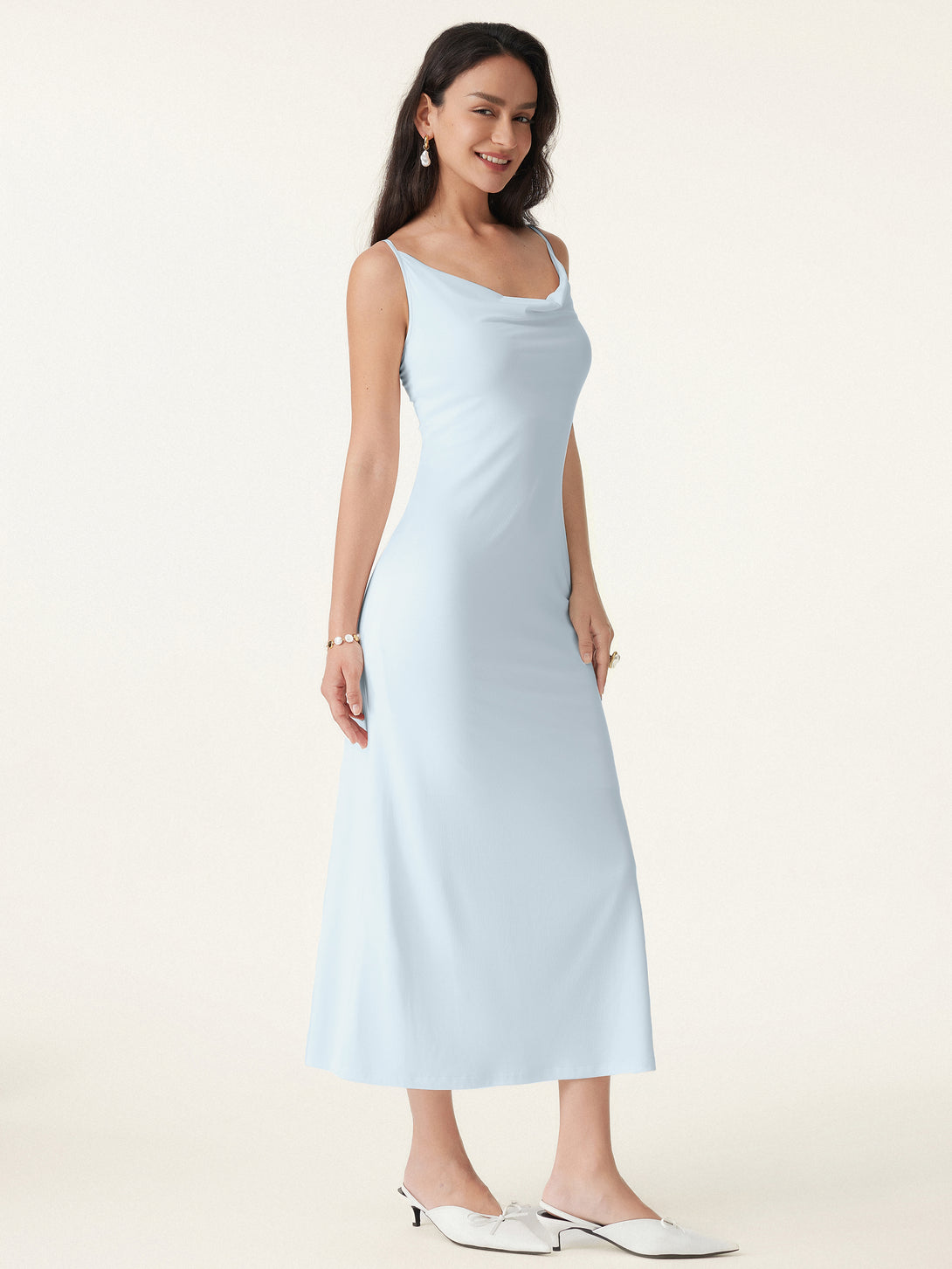 Effortless Vacay Cowl Neck Midi Brami Dress