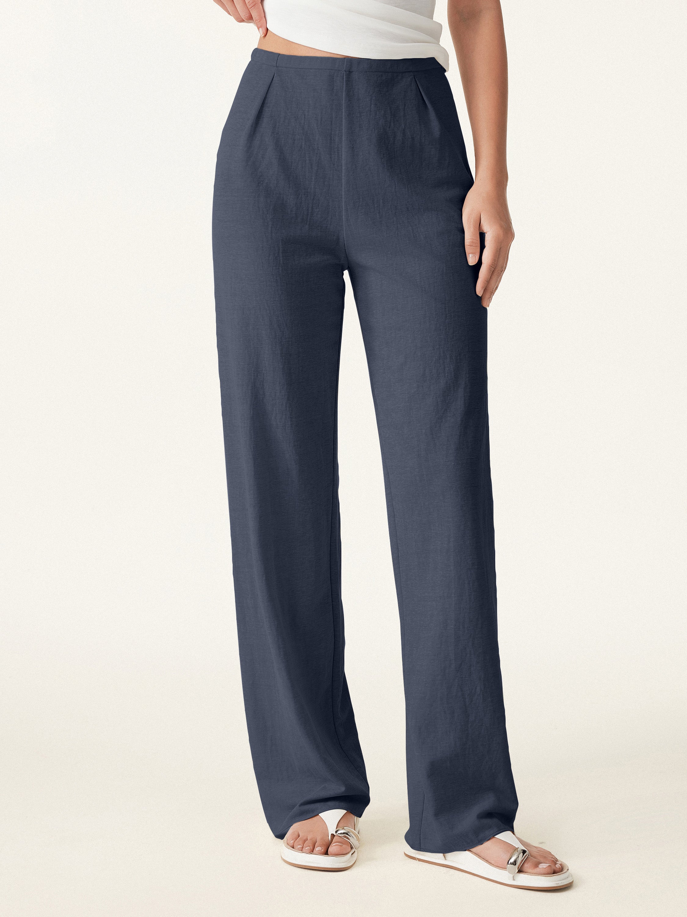 Breathable Cotton linen Straight Leg Pant