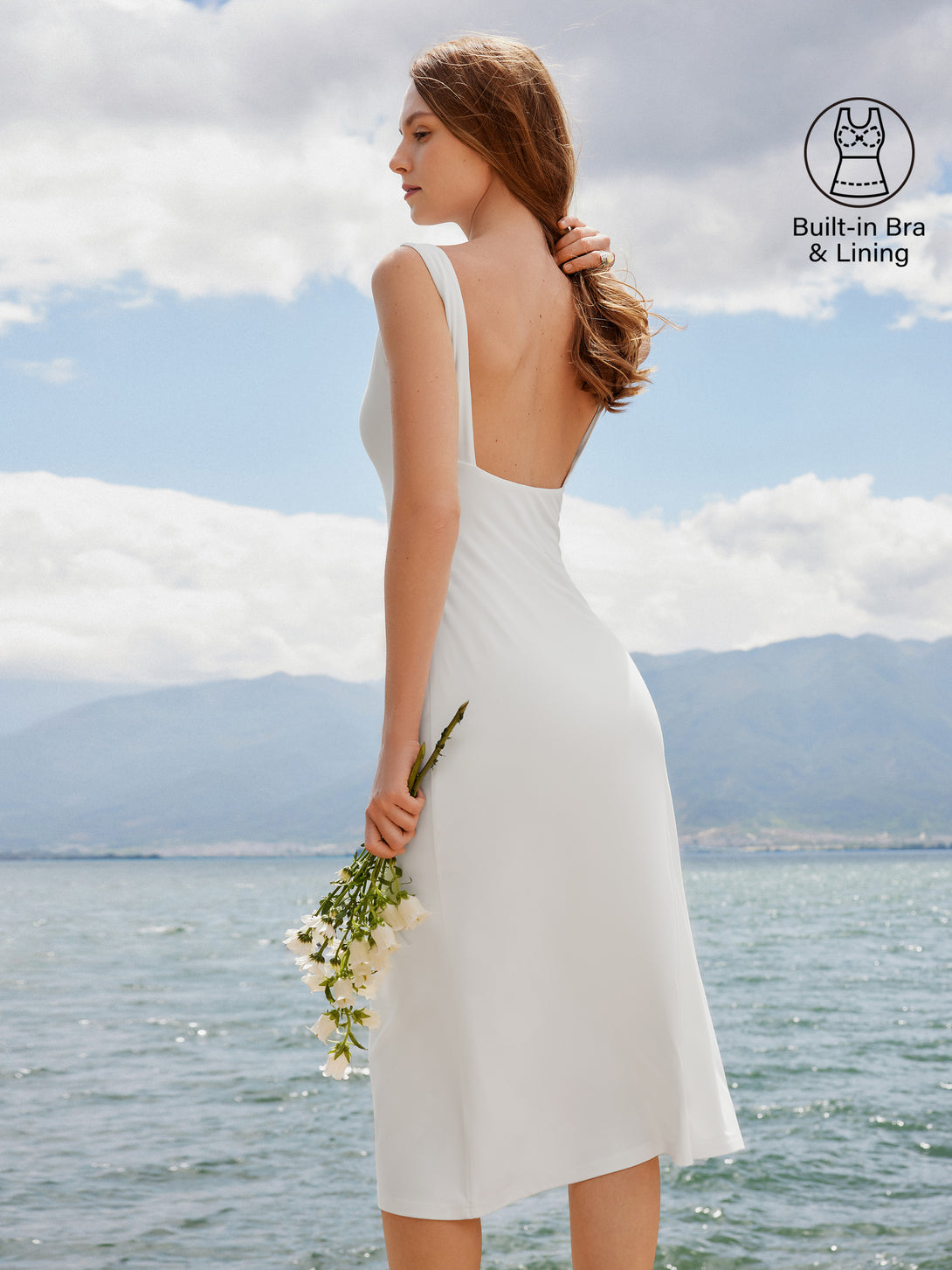Casual Going Out Regular Fit Pure White/2XL Midi Dresses Sleeveless Wide Shoulder Boat Neck Women Dresses OGLmove Casual Going Out Regular Fit Pure White/2XL Midi Dresses Sleeveless Wide Shoulder Boat Neck Women Dresses OGLmove