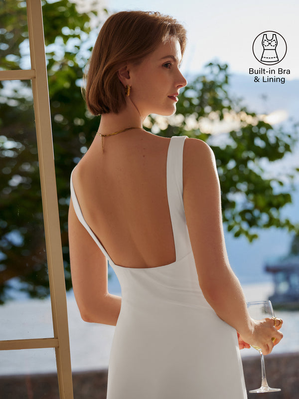 Casual Going Out Regular Fit Pure White/M Midi Dresses Sleeveless Wide Shoulder Boat Neck Women Dresses OGLmove Casual Going Out Regular Fit Pure White/M Midi Dresses Sleeveless Wide Shoulder Boat Neck Women Dresses OGLmove