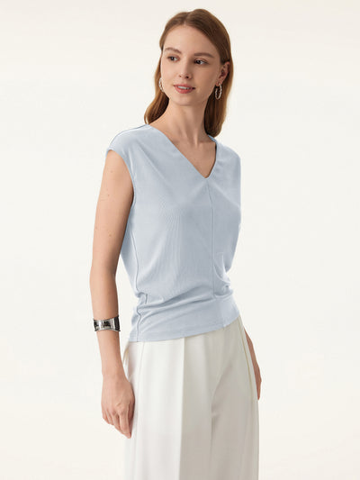 OGLmoveSandwashed V-neck Cap Sleeve Top