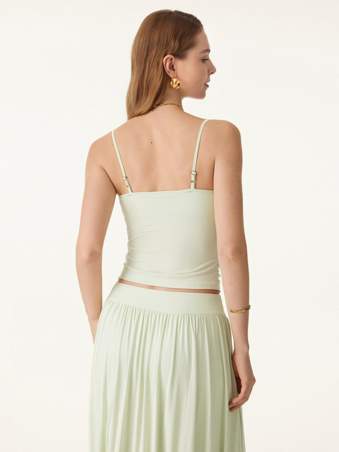 2Pcs Set Adjustable Spaghetti Straps Side Ruched New Airy Brami