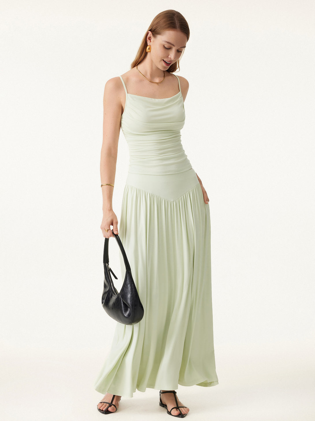 2Pcs Set Adjustable Spaghetti Straps Side Ruched New Airy Brami