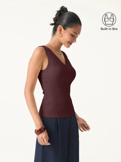 OGLmove Pointelle V-neck Sleeveless Bra Tank