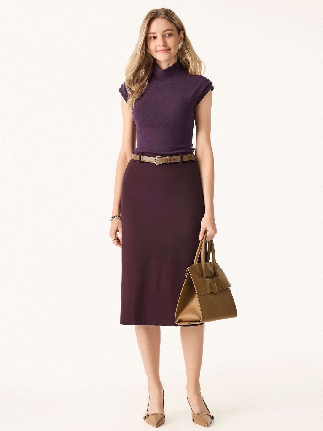 Mock Neck Cap Sleeve Brami Top