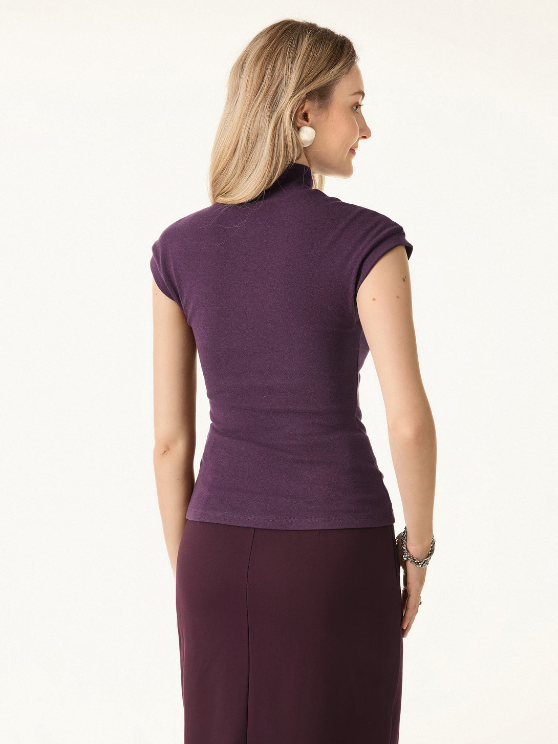 Mock Neck Cap Sleeve Brami Top