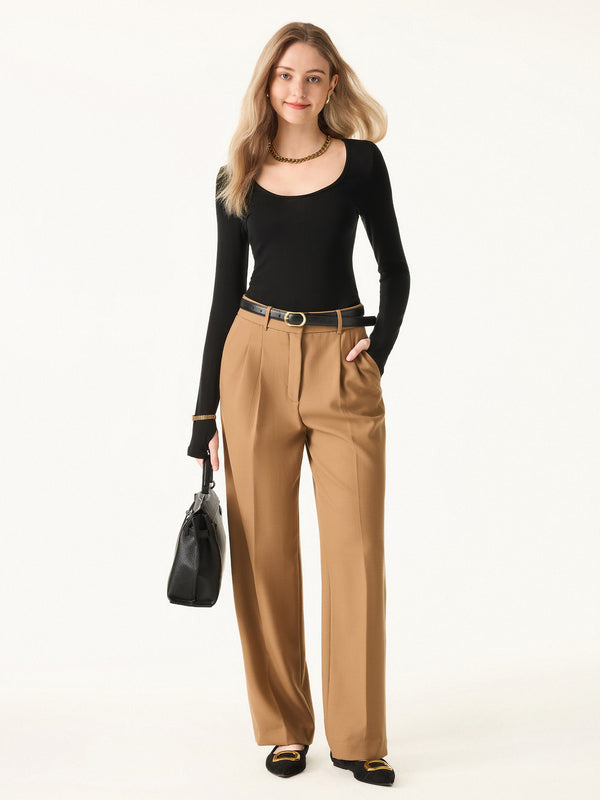 OGLmove Lyocell-Wool Round Neck Long Sleeve Top