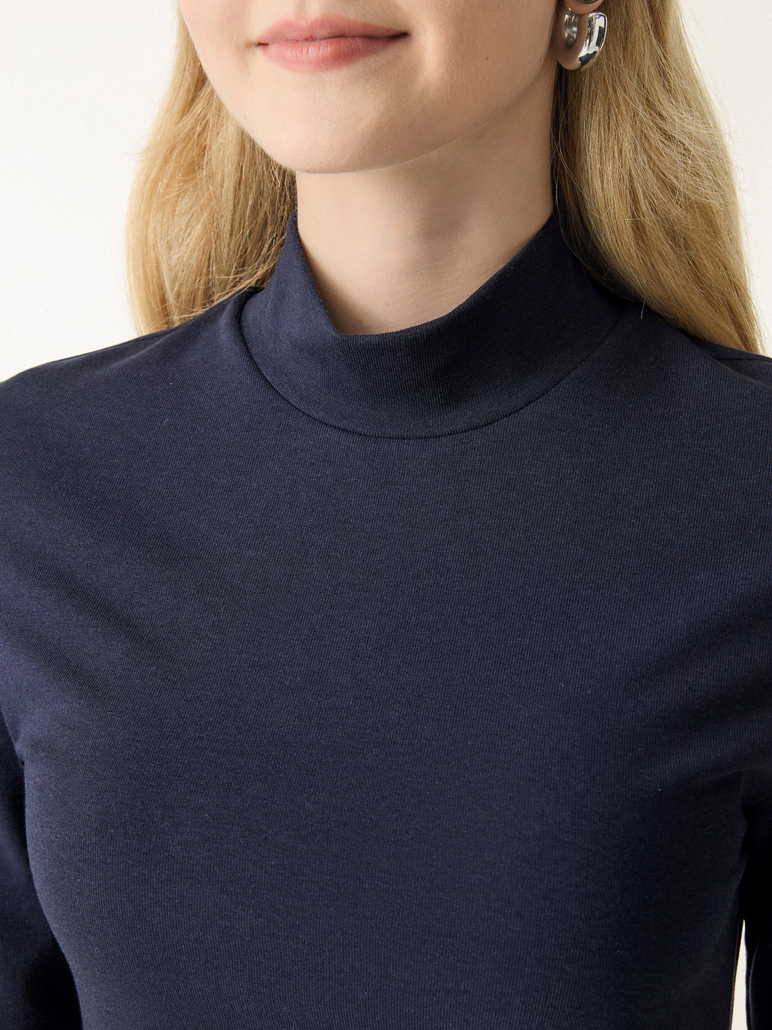 Mockneck Elbow Length Sleeve Tucked Midi Dress