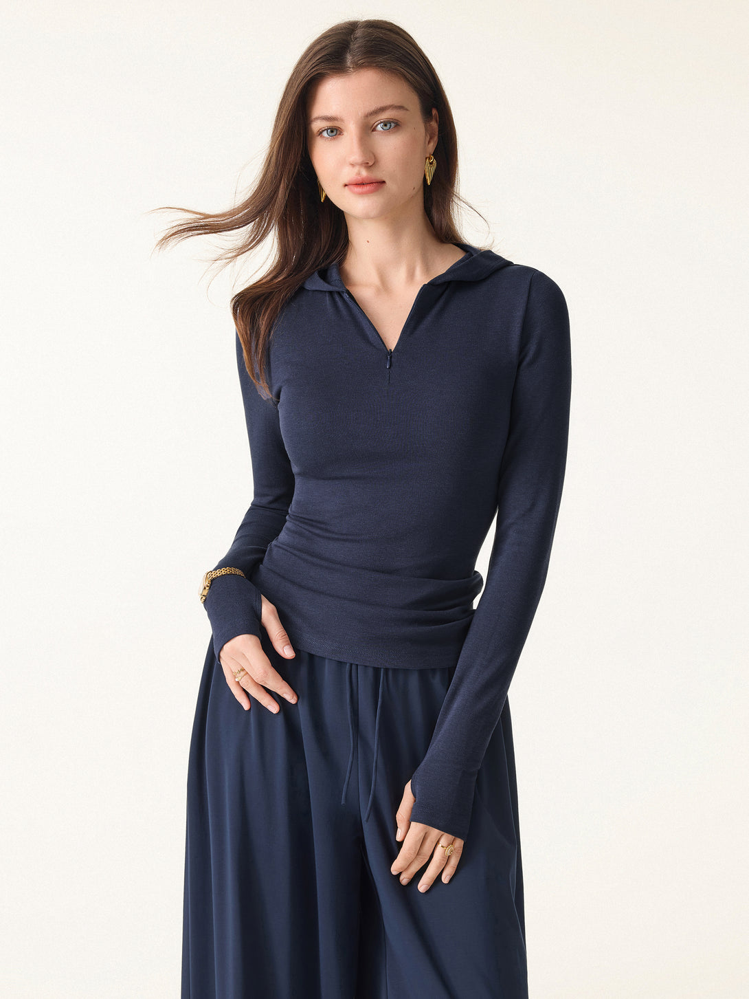 Quarter Zip Pullover Hoodie