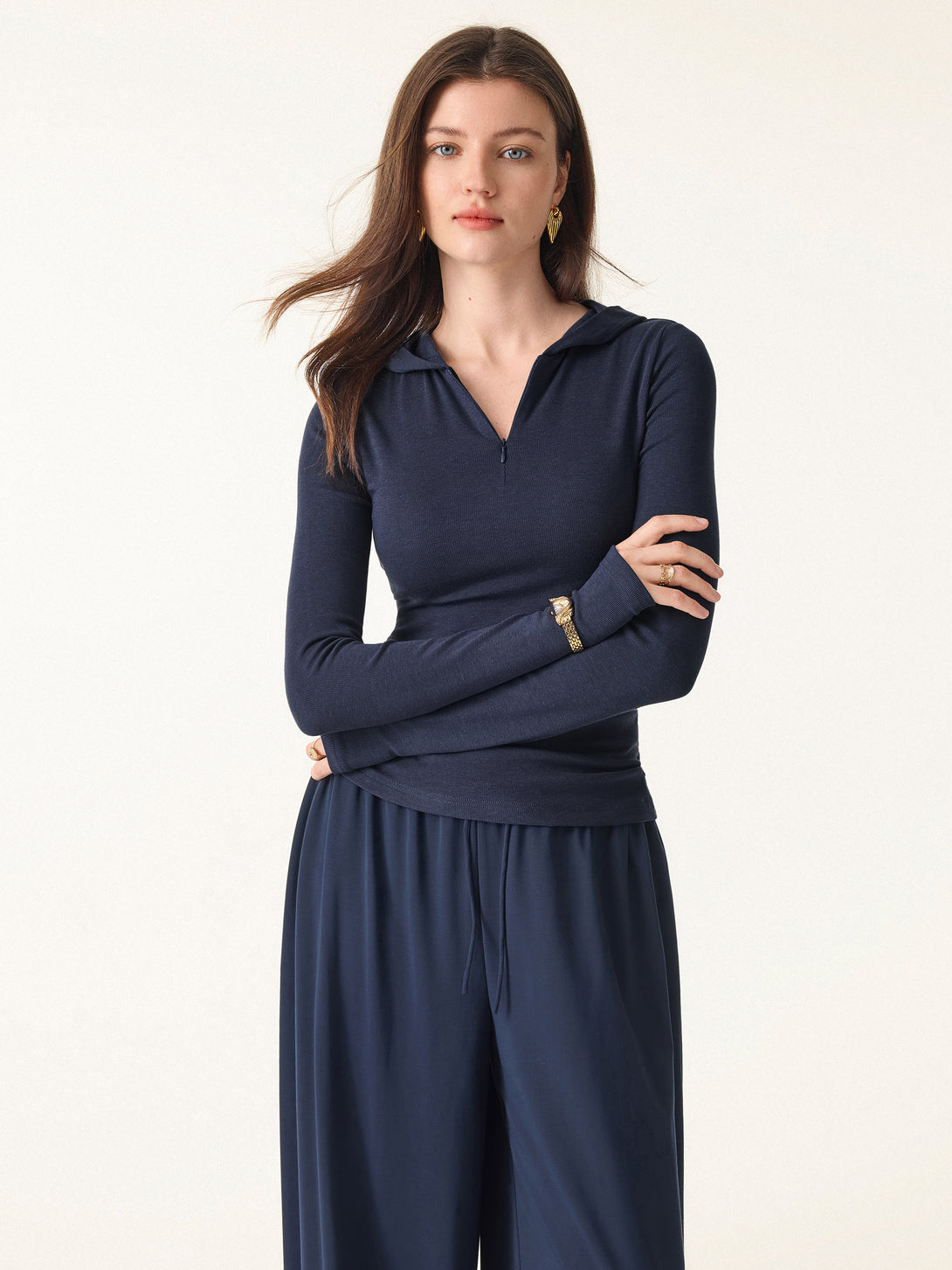 Quarter Zip Pullover Hoodie