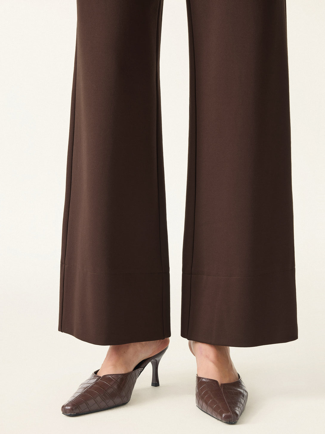 High Rise Wide Leg Trousers with Zippered Pockets
