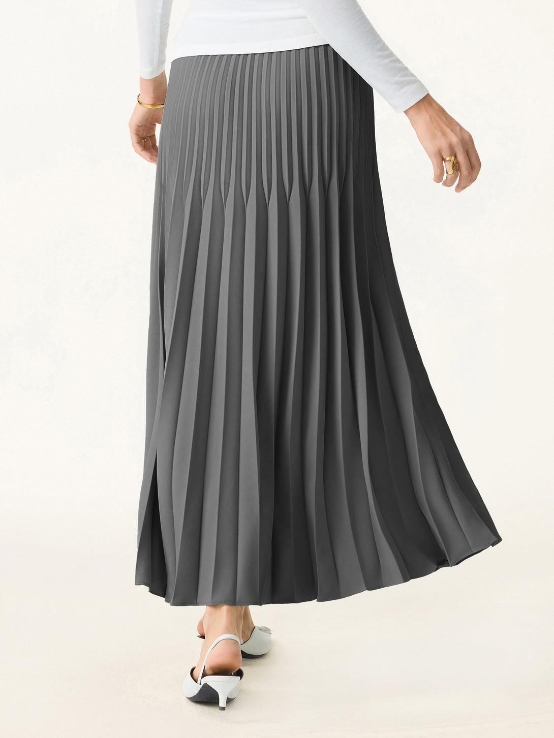 Twirl Pleated A-line Midi Skirt