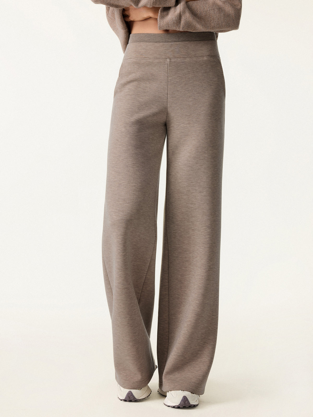 Double Waistband Straight Leg Pants Pockets