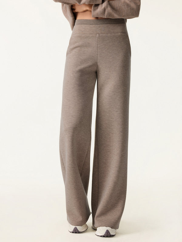 OGLmove Double Waistband Straight Leg Pants with Pockets Regular Heather Tapestry