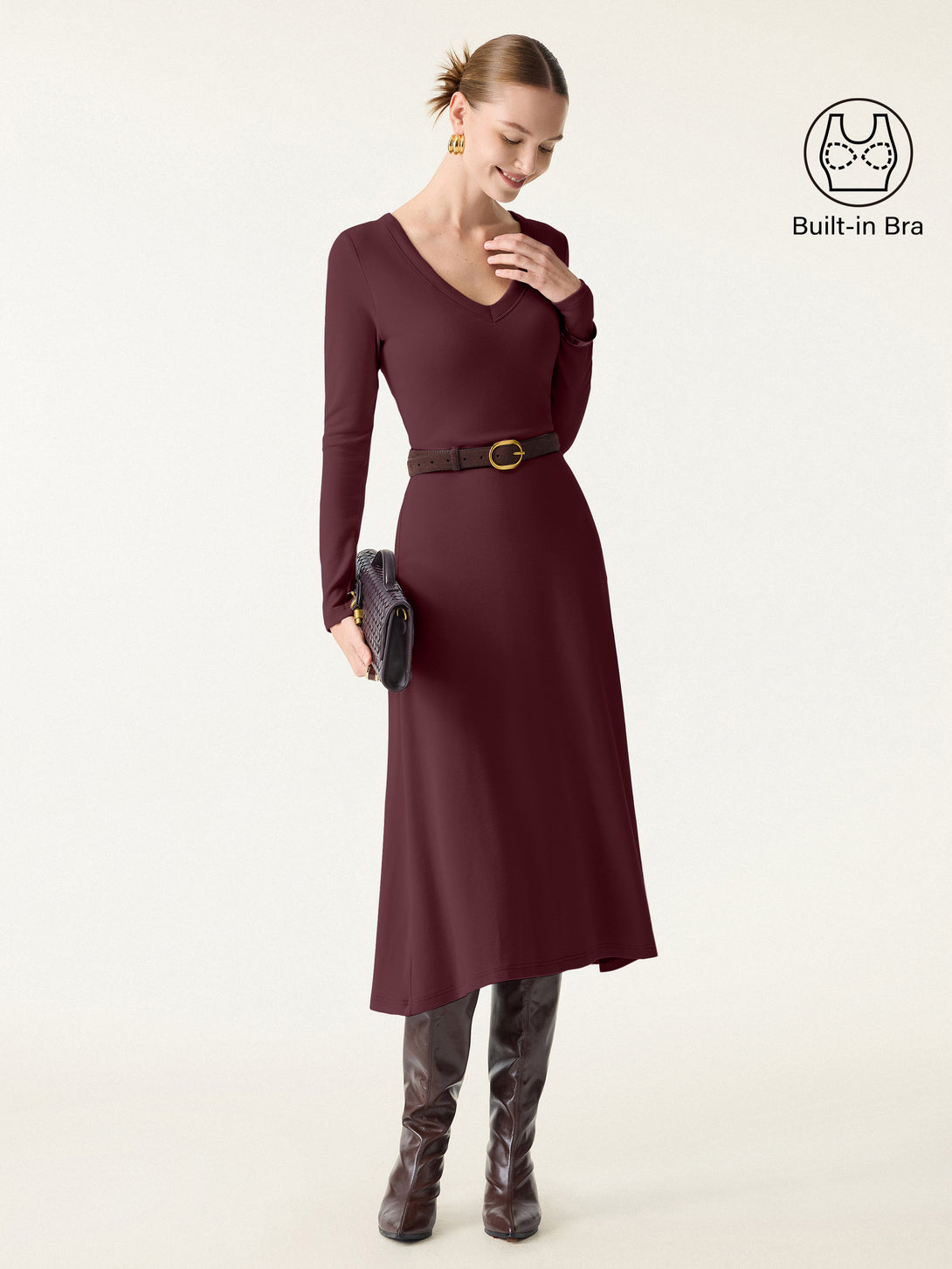 V-neck Midi Brami Dress