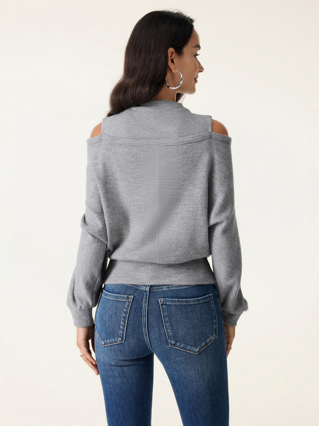 Cozy Mockneck Cutout Shoulder Surplice Brami