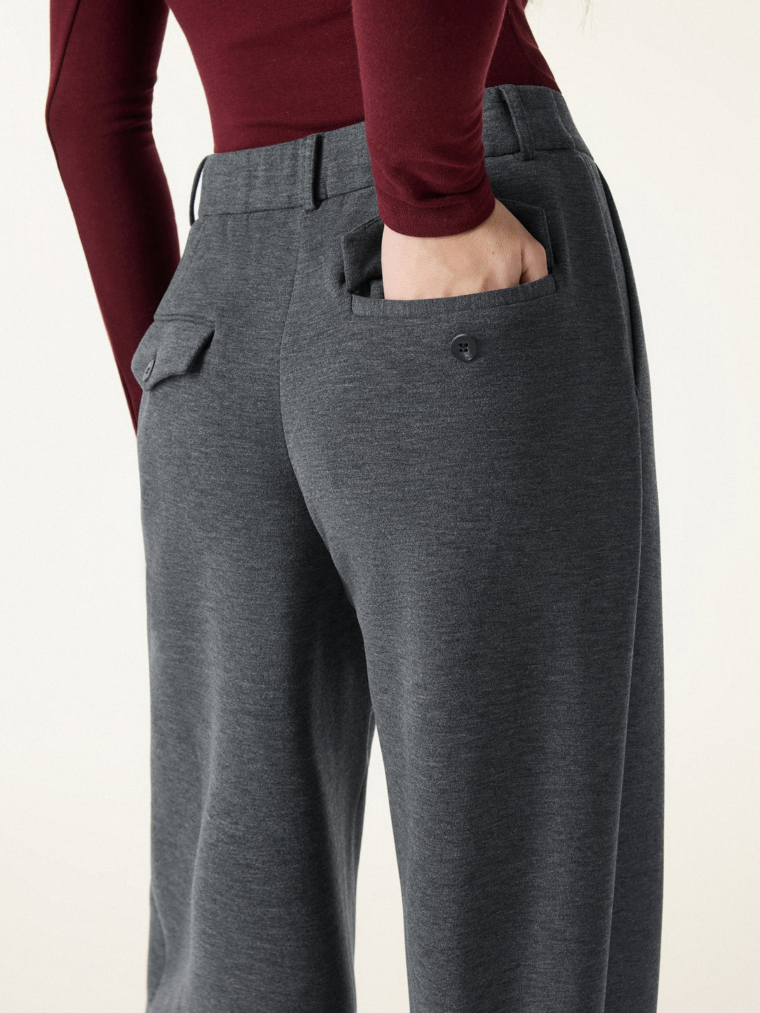 Cozy Warm High Rise Tapered Utility Pants with Pockets