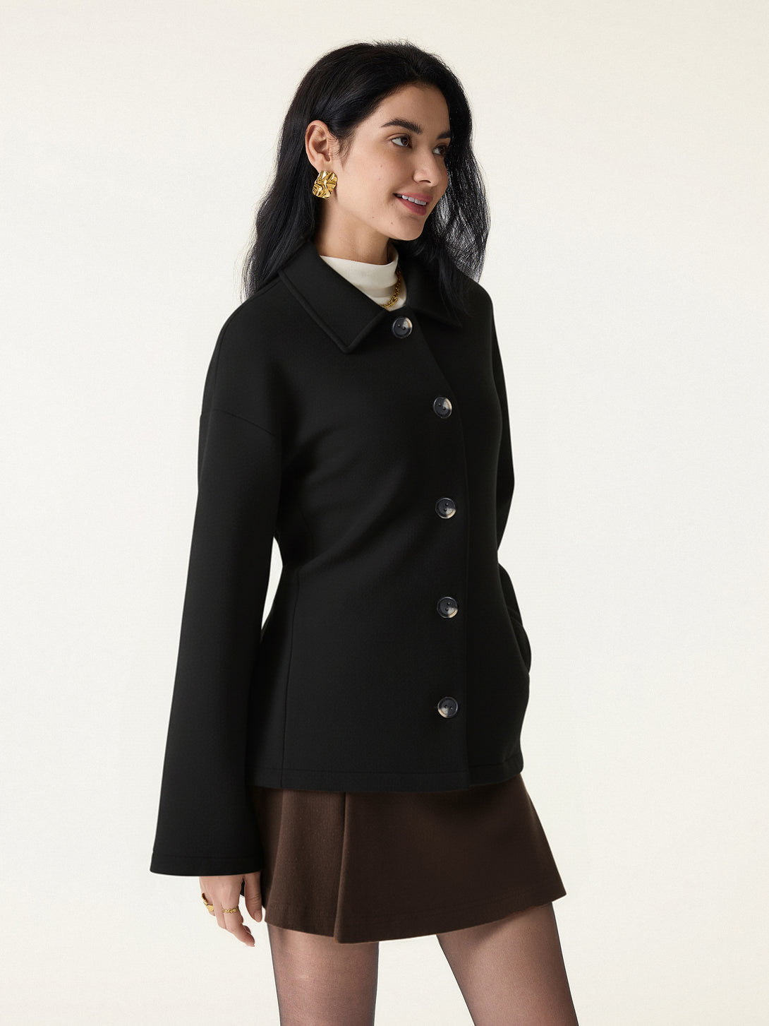 FuzzLuxe Belted Button Front Jacket