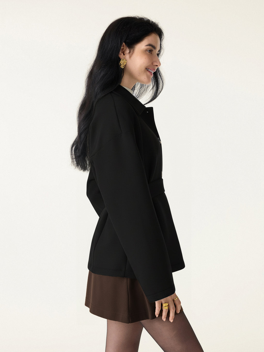 FuzzLuxe Belted Button Front Jacket