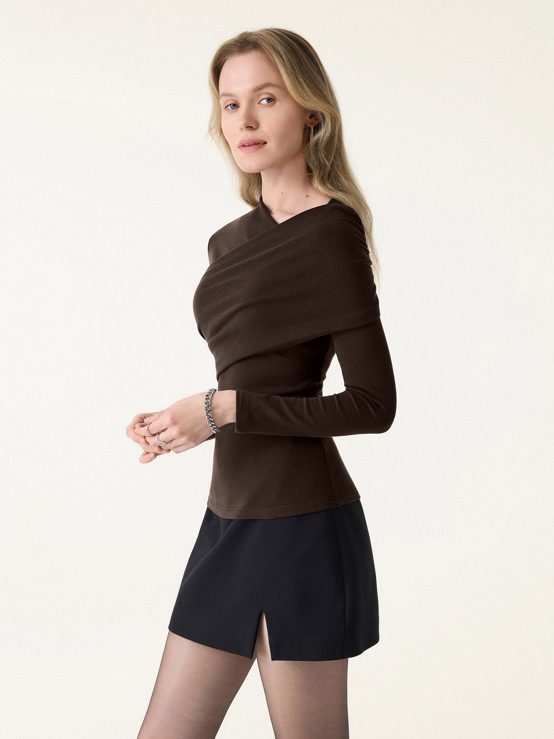ProWarm Asymmetrical Neck Ruched Brami