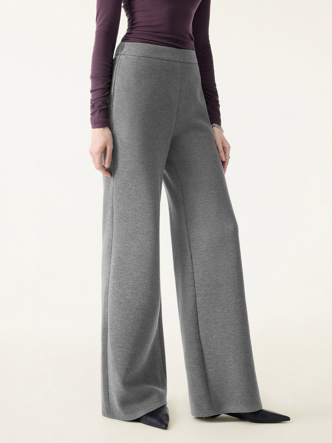 FuzzLuxe High Rise Flared Leg Pull-on Pants with Pockets