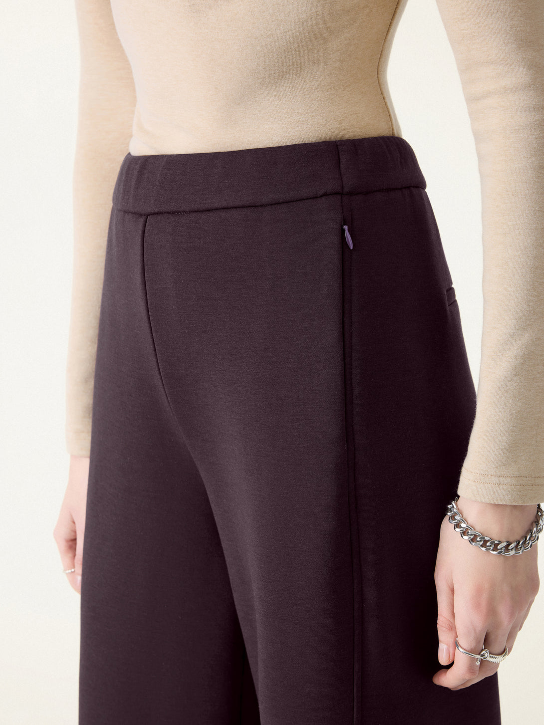 DoubleWarm High Rise Wide Leg Pull-on Pants with Pockets