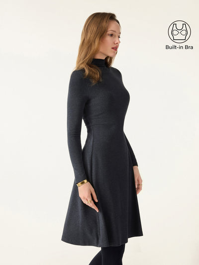 ProWarm Mockneck A-Line Circle Mini Brami Dress