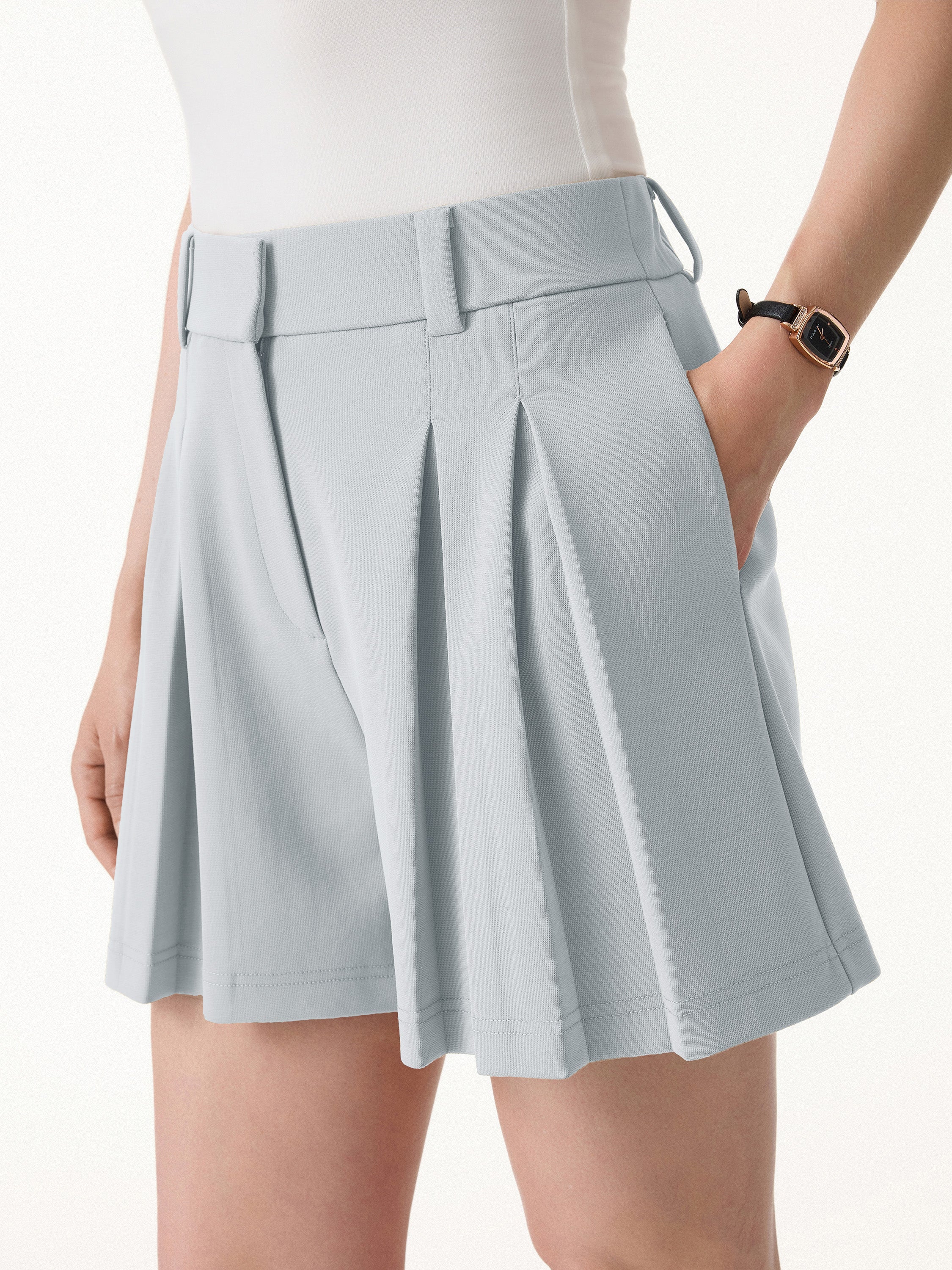 OGL Sandwashed Modal High Rise A-Line Pleated Shorts – OGLmove