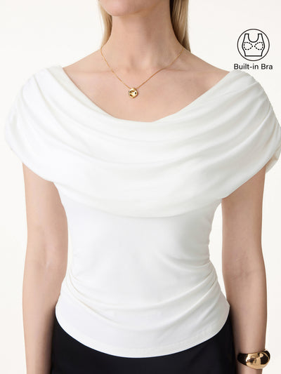OGLmove UltraSoft SkinKiss Draped U-Neck Ruched Bra Top