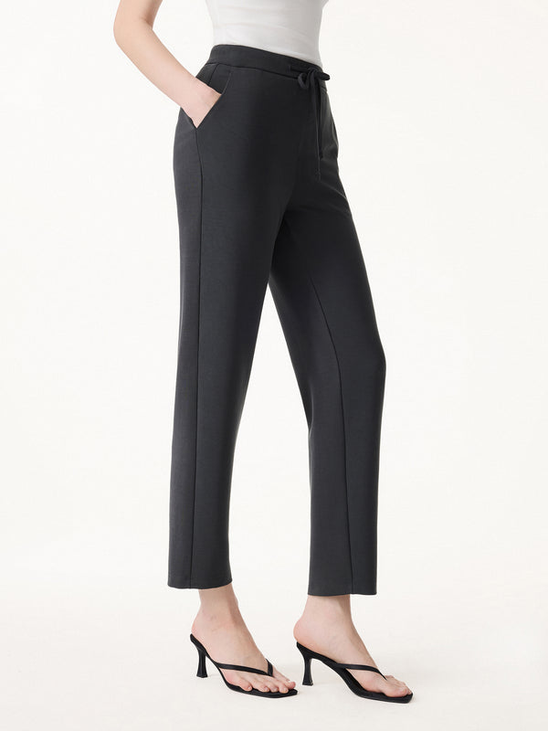 OGLmove Sandwashed Mid Rise Cropped Tapered Travel Pant with Pockets