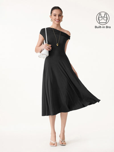 OGLmove SkinKiss Multi-Wear Midi Bra Dress with Pockets Black XS