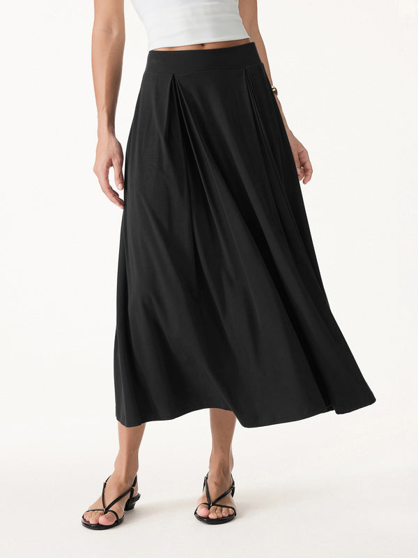 OGLmove Breezy Drapey Midi Skirt Black XS