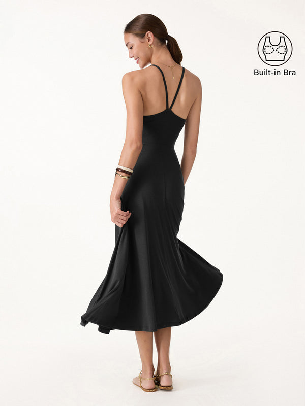 OGL Soft Linen Knit Spaghetti Midi Bra Dress – OGLmove