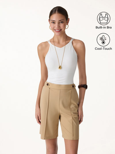 OGLmove CoolTouch V-Neck Spaghetti Bra Tank White XS
