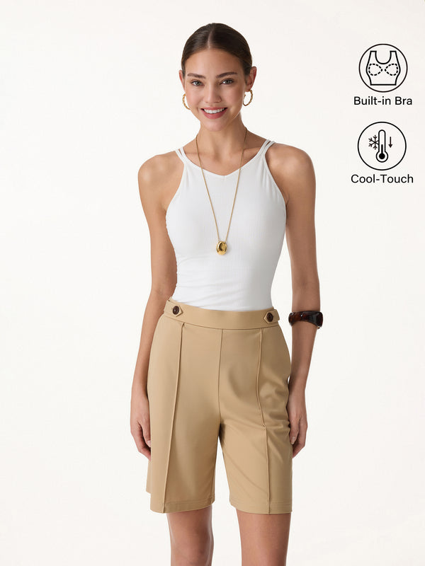 OGLmove CoolTouch V-Neck Spaghetti Bra Tank White XS