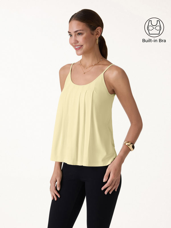 OGLmove U-Neck Spaghetti Bra Tank Pale Yellow XS