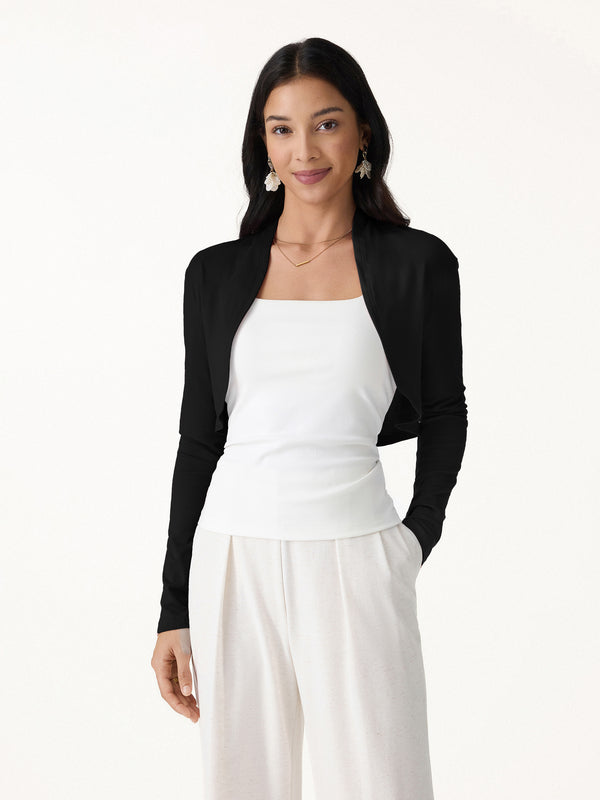 OGLmove Non-Itch Linen Knit Cropped Cardigan