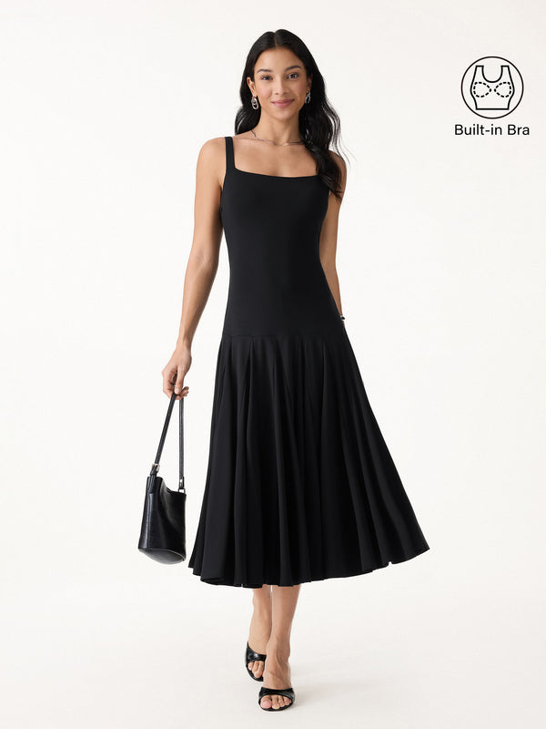 little black dress xs Charlie B Knee-Length Short-Sleeve Dress Black / L