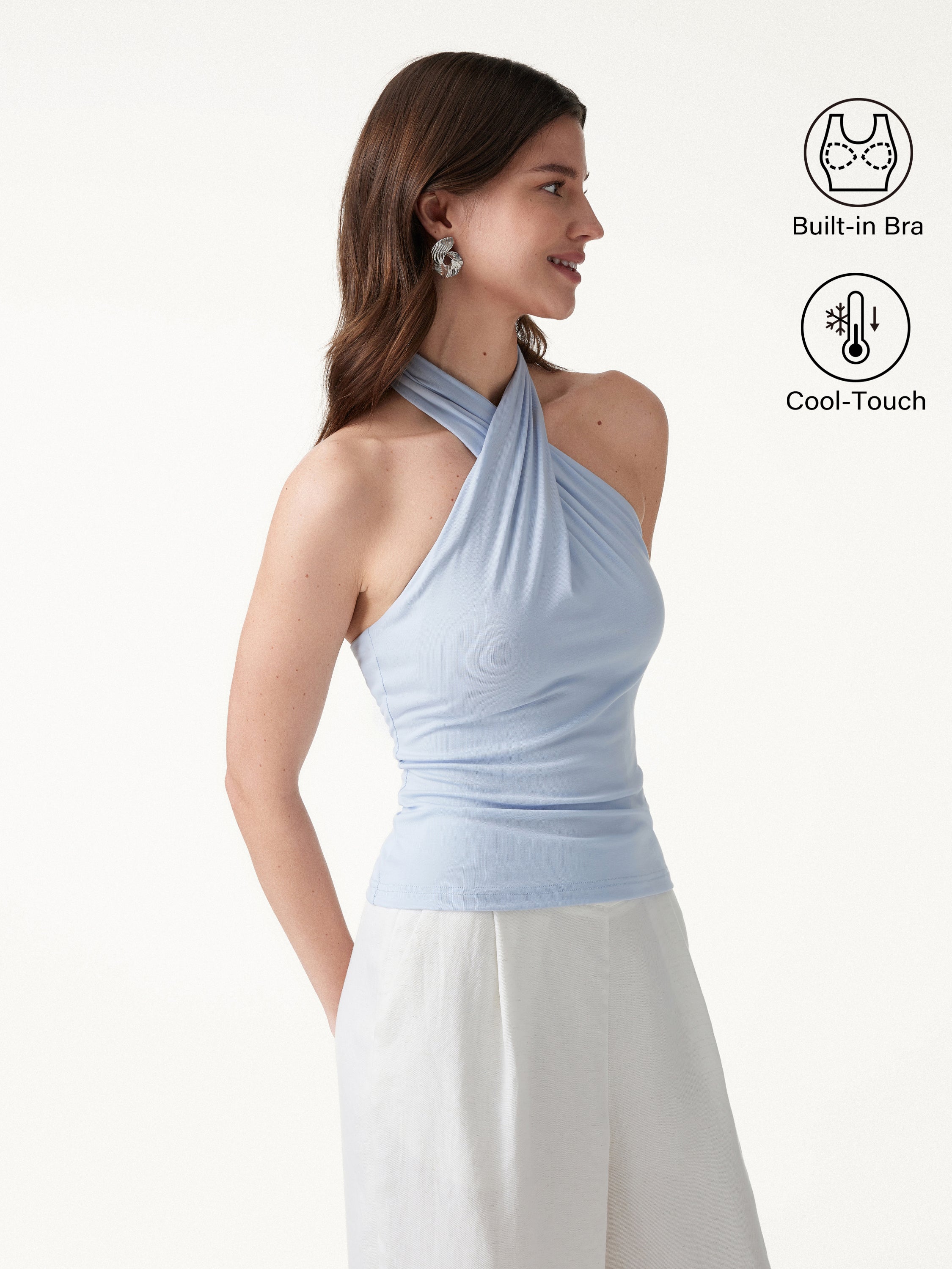 Built In Bra Ruched Boatneck Top – OGLmove