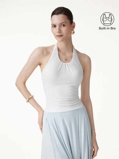OGLmove Cooling Gathered Halter Neck Open Back Bra Top