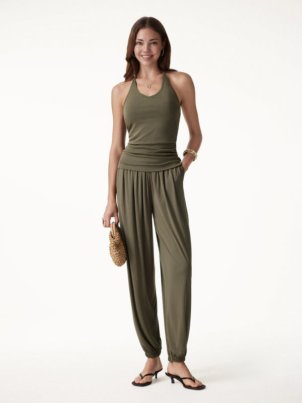 OGLmove Sandwashed Modal Ultra-Soft High Rise Balloon Pants with Pockets