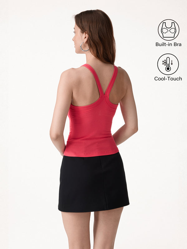 OGLmove CoolTouch Scoop Neck Racer Back Brami Teaberry Red XS