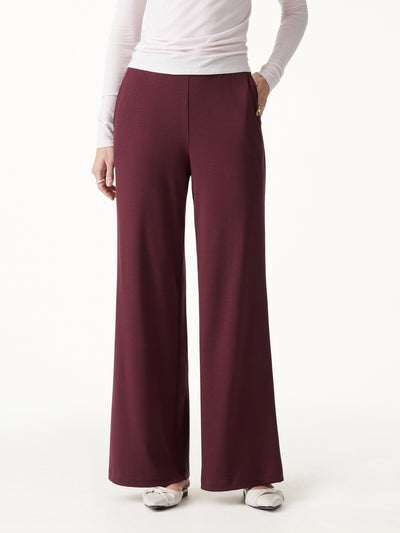 OGLmove Lyocell Wool Mid Rise Wide Leg Pull-on Pant with Pockets