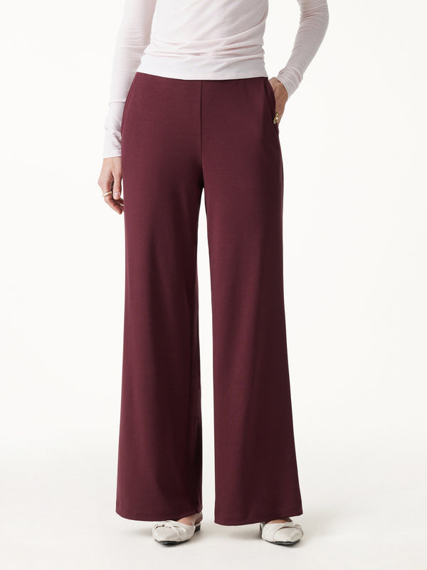 OGLmove Lyocell Wool Mid Rise Wide Leg Pull-on Pant with Pockets
