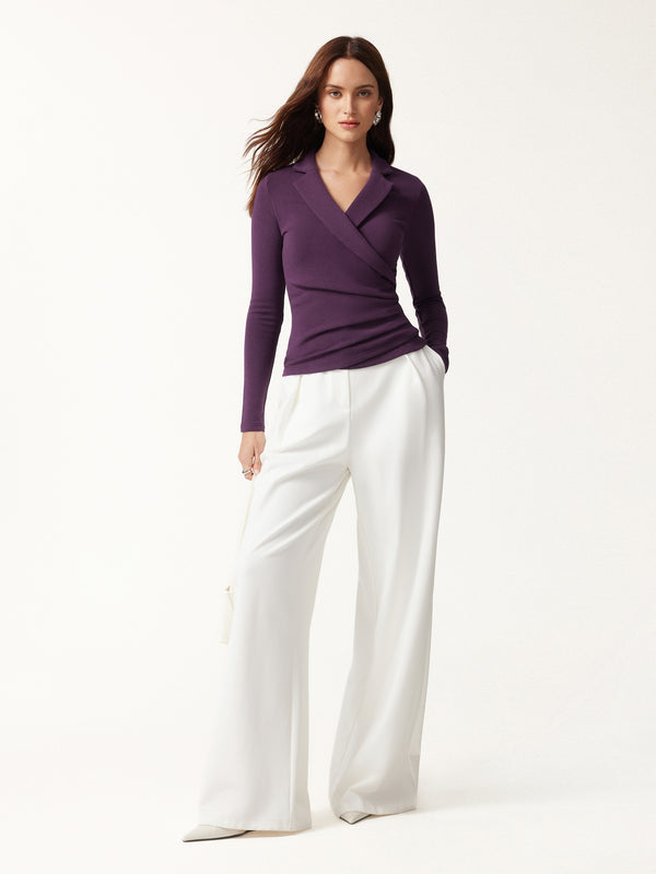 OGLmove Collared Surplice Top