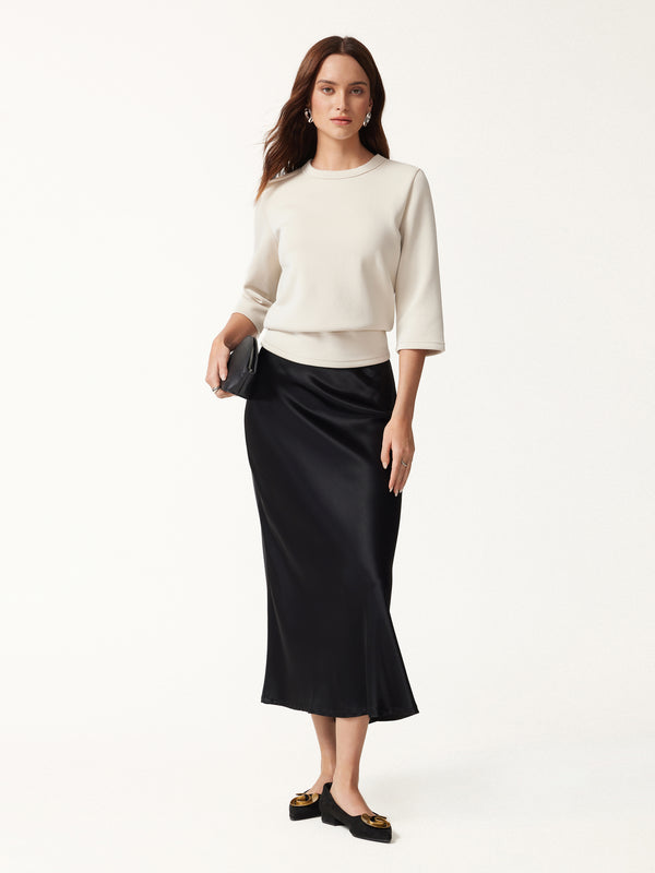 OGLmove Sandwashed Spacer Crewneck 3/4 Sleeve Top