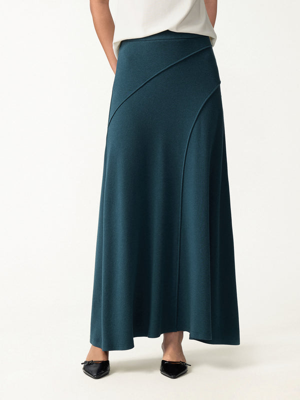 OGLmove Eco-Mousse® Drapey A-Line Midi Skirt Forest Night XXS