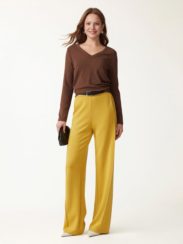 OGLmove Eco-Mousse® V-Neck Long Sleeve Banded Hem Top